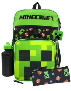 Minecraft Black Creeper & TNT 5 Piece Backpack Set