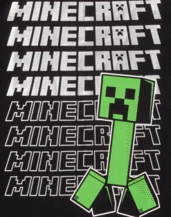Minecraft Boys Black Creeper & Logo Short Sleeved T-Shirt (5 - 14 Years)