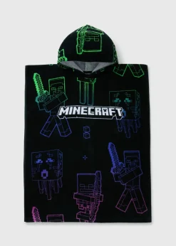 Minecraft Boys Black Poncho (7-15yrs)