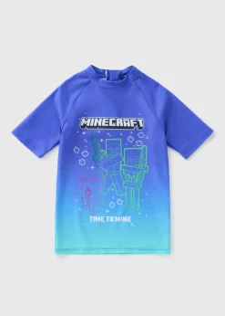 Minecraft Boys Blue Rash Vest