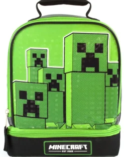 Minecraft Creeper Compartment Zip Green Lunchbag