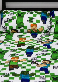 Minecraft Drawn Reversible Duvet Cover Set