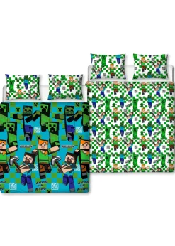 Minecraft Drawn Reversible Duvet Cover Set
