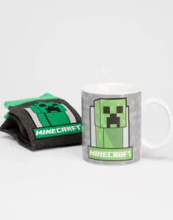 Minecraft Green Creeper Graphic Mug & Sock Gift Set