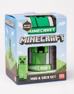 Minecraft Green Creeper Graphic Mug & Sock Gift Set