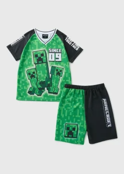 Minecraft Green T-Shirt & Shorts Set (5-13yrs)