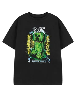 Minecraft Hostile Behaviour Kids Black T-Shirt (3-14 Years)