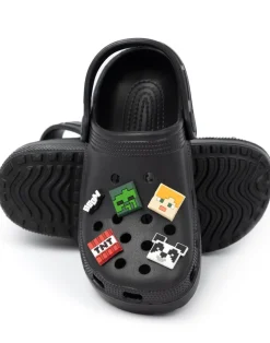 Minecraft Kids Black Character Face Clogs (11 Younger - 4 Older)