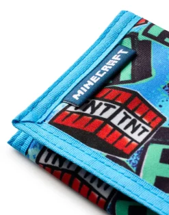 Minecraft Kids Blue Grafitti Strap Wallet