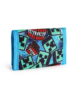 Minecraft Kids Blue Grafitti Strap Wallet