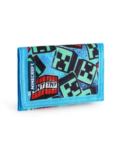 Minecraft Kids Blue Grafitti Strap Wallet