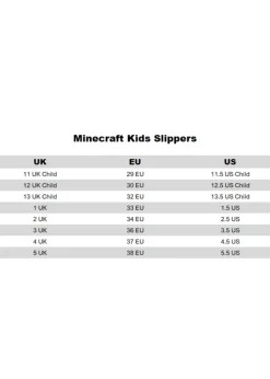 Minecraft Kids Grey Character AOP Slip On Loafer Slippers (11 Younger - 5 Older)