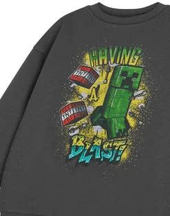 Minecraft Kids Grey Having A Blast Sweatshirt (3-14 Years)
