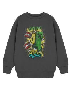 Minecraft Kids Grey Having A Blast Sweatshirt (3-14 Years)