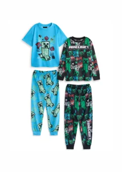 Minecraft Kids Multicoloured Creeper Pack of 2 Pyjama Set (5-14 Years)
