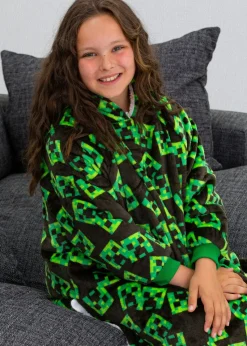 Minecraft Wearable Hooded Sherpa Lined Fleece