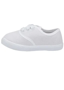Mirak Kids White Lace-Up Plimsolls / Gym Trainers (Younger 6 - Older 2)
