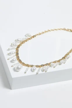 Mood Gold Cream Pearl Baroque Shaker Necklace
