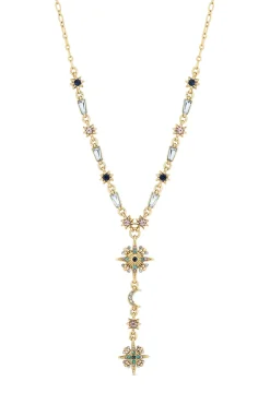 Mood Gold Plated Multi Coloured Fine Celestial Y Necklace