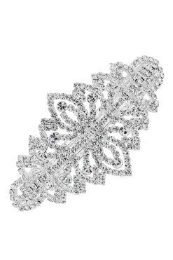 Mood Silver Crystal Ornate Hair Clip