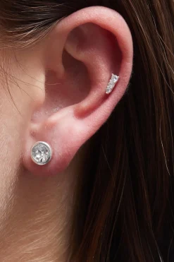 Mood Silver Plated Crystal Stud Earrings (Pack of 3)