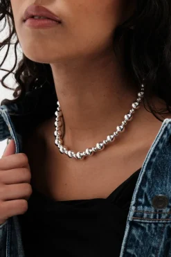 Mood Silver Polished Orb Necklace