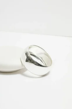 Mood Silver Polished Statement Bangle Bracelet