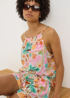 Multicolour Summer Print Co Ord Shorts