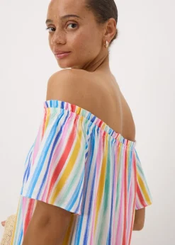 Multicoloured Rainbow Bardot Dress