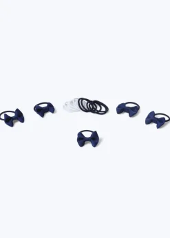 Multipack Girls Navy Bow Hair Bobbles