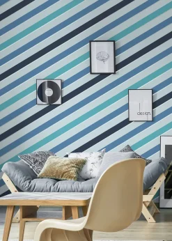 Muriva Carnival Stripe Blue