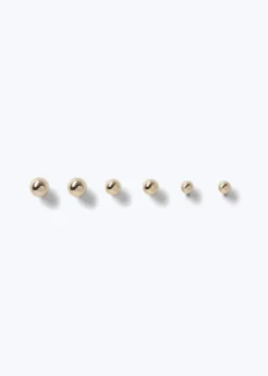 Muse 3 Pack Gold Ball Stud Earrings