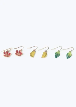 Muse 3 Pack Pink Flower Earrings