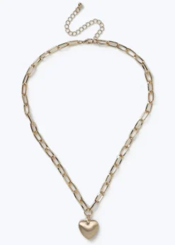 Muse Brushed Heart Chain Necklace