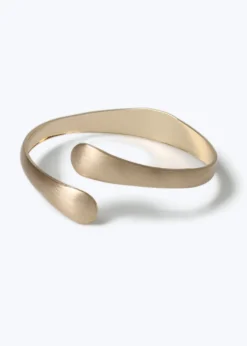Muse Gold Brushed Wrap Bangle Bracelet