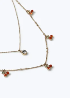 Muse Gold Cherry Multirow Necklace