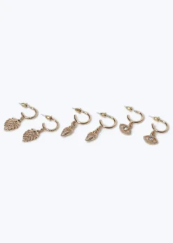 Muse Gold Starfish Drop Hoop Multipack Earrings