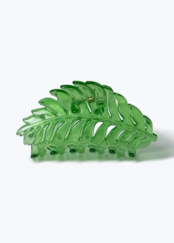 Muse Green Leaf Claw Clip