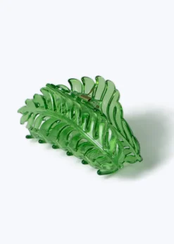 Muse Green Leaf Claw Clip