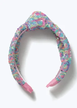 Muse Pink Pastel Sequin Knot Headband