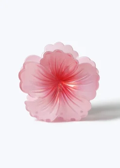 Muse Pink Pearlescent Flower Claw Clip