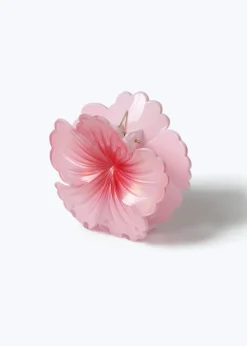 Muse Pink Pearlescent Flower Claw Clip