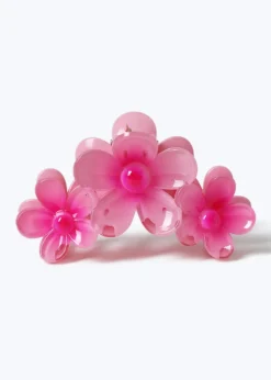 Muse Pink Triple Daisy Flower Claw Clip