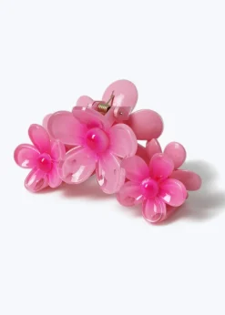 Muse Pink Triple Daisy Flower Claw Clip