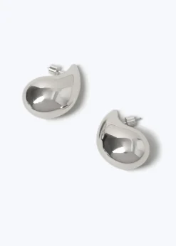 Muse Silver Chunky Graduated Domed Earrings