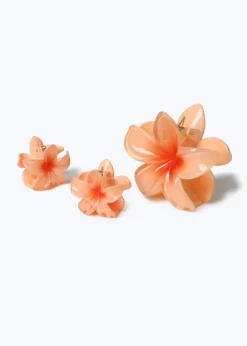 Muse Three Pack Hawaiian Flower Claw Clips