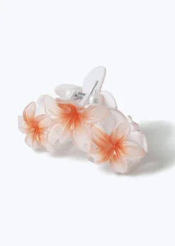 Muse White Triple Hawaiian Claw Clip