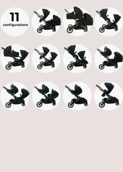 My Babiie Black Leopard Print Dani Dyer Tandem Pushchair