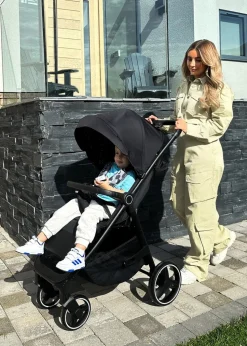 My Babiie Black Leopard Print Dani Dyer Pushchair