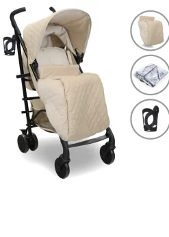 My Babiie Cream Dani Dyer Quilted Lightweight Stroller